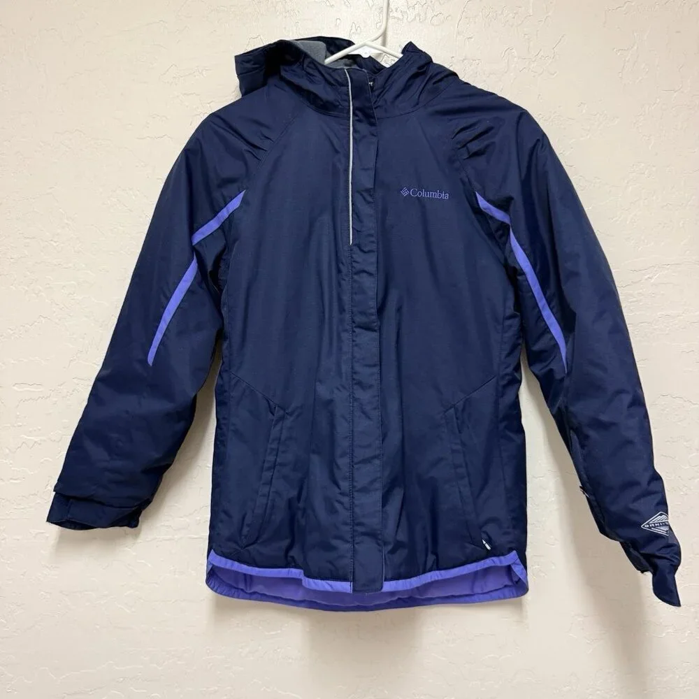 Columbia Jacket Youth Large 14/16 Navy Insulated Ski Omni Heat Alpine Action II